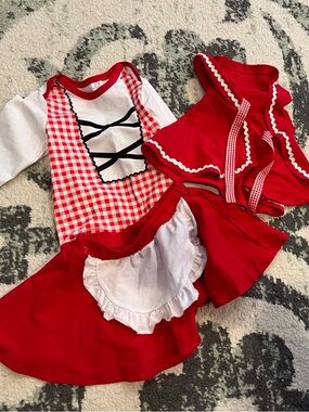 Girls Red Little Red Riding Hood Costume Set